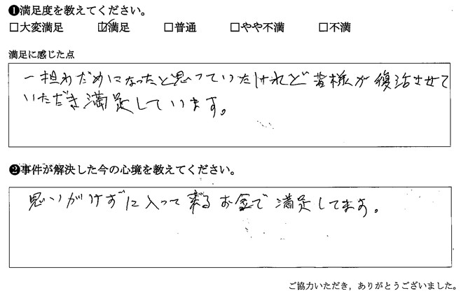 思いがけずに入って来るお金で満足してます